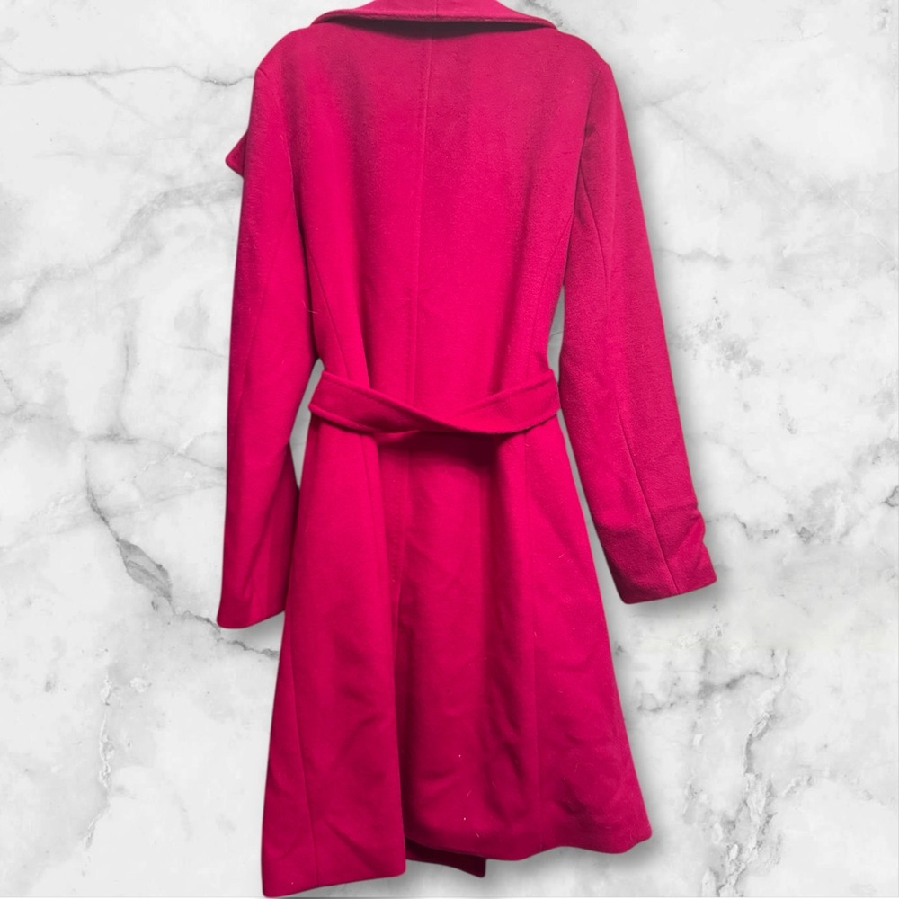 NWT Michael Kors Hot Pink Belted Wool Coat Barbiecore Colorful - Picture 6 of 9